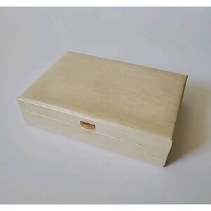 Buxton Vintage Jewelry Box USA Made Ivory Vinyl Minimalist Mod Retro